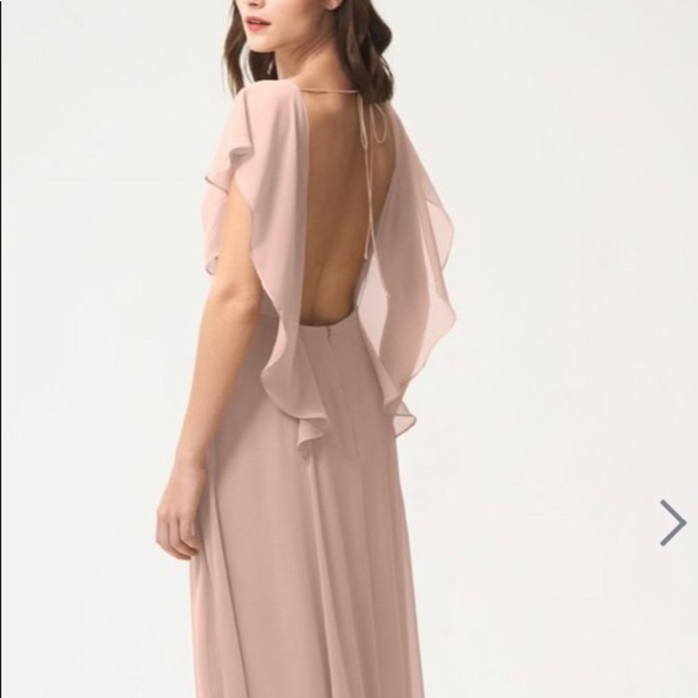 Jenny Yoo Alanna Dress in whipped apricot color